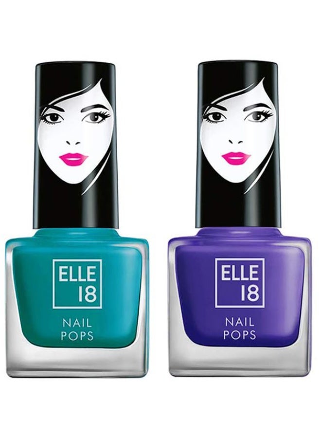 إيل 18 مجموعة طلاء أظافر Elle 18 Nail Pops، لون 155 بلمسة نهائية لامعة، ولون 163، 15 مل - Image 1